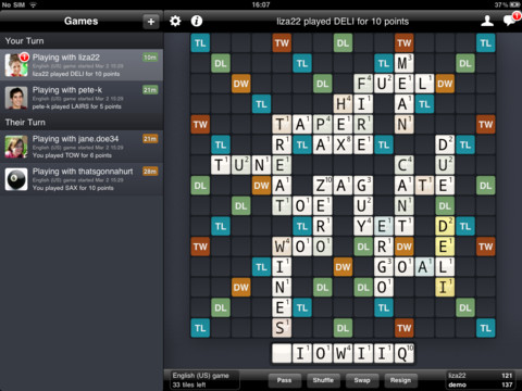 Wordfeud nå for iPad