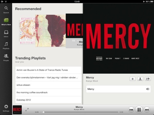 Spotify for iPad er her