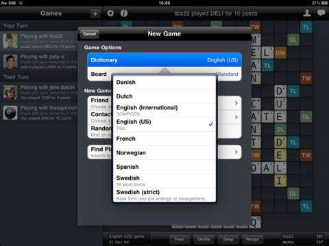 Wordfeud nå for iPad